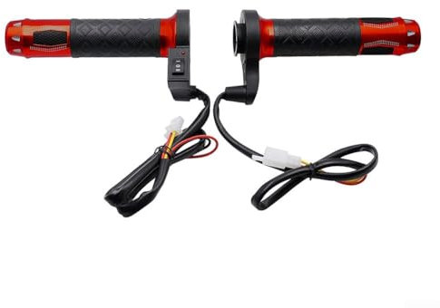 Honseadek Electric Heated Grips, 12V Motorcycle Heated Grips, And Flexible Heated Grips For Motorcycles Ideal For Cold Weather Riding(Red)