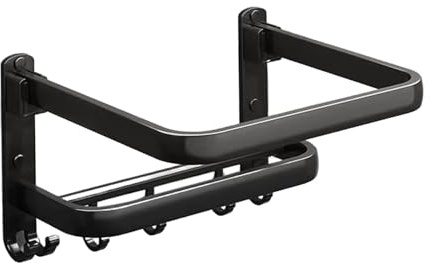 RYGVPR Wash Basin Hanger Towel Rack, Wash Basin Hanger, Washstand Wall Mount Towel Bar, Washbasin Rack for Bathroom, Living Room, Double Rod(Double Rod and Hooks)