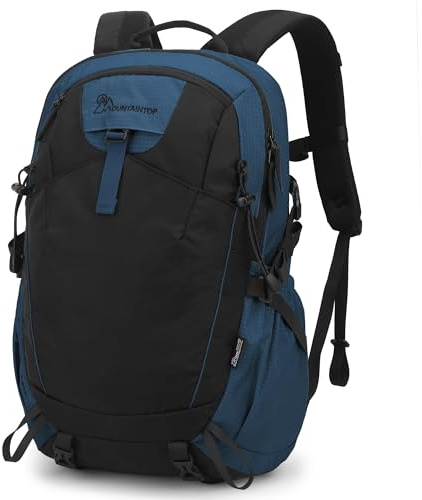 Mountaintop 30 L/40 L vandringsryggsäck män kvinnor vandringsryggsäck utomhus ryggsäckar med regnskydd för camping vandring resor, blå, 30L