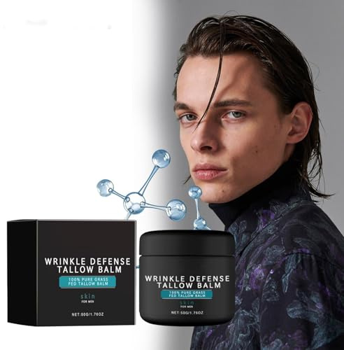 1 Pièce 50g Crème Anti-Rides Pour Hommes, Baume Hydratant À Base De Suif, Réduit Visiblement Les Ridules Et Améliore L'Hydratation De La Peau Pour Réduire Les Ridules Et Améliorer L'Éclat De La Peau