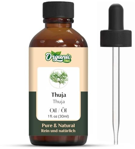 Ekologisk Zing Thuja (Thuja occidentalis L.) Essential Oil Pure & Natural for Skin, Face, Hair Care, Aromaterapy, diffuser, balsam – 30 ml/1,01 oz