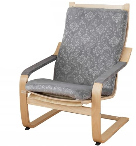 Domidekor Schwingsessel Bezug Grau - Schwingstuhl Husse - Überzug für Relaxsessel - Abdeckung für Ruhesessel - Schutzhülle für Relaxstuhl – Oeko-Tex 100 – Elastisch Samt Velour Schmutzabweisend