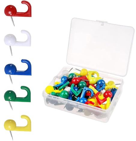 Sehuby Pinnnadel-Haken, 30/50 Stück, dekorative Reißzwecken, Wandnadeln, Haken, Büro, Schulbedarf für Fotowand, Pinnwand