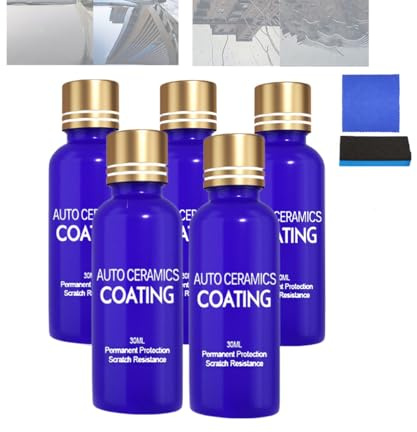 Spray protettivo e rigenerante per auto con rivestimento in ceramica cristallina, 3 in 1, detergente, decontaminatore, impermeabile, antipolvere e antigraffio (5PCS)