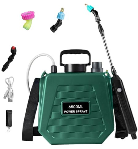 Aspersor eléctrico para mochila – Aplicador de líquidos portátil | Pulverizador de mochila alimentado por batería – Pulverizador de agua para césped, tanque de fertilizante portátil con 2 velocidades