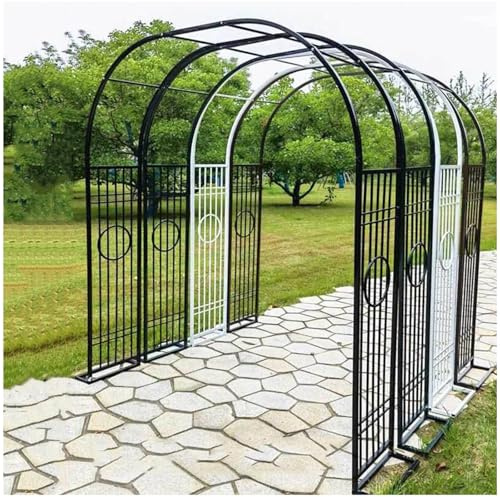 Treillis d'arche de jardin en métal durable pour plantes grimpantes et vignes - Largeur réglable - Pergola pour roses d'extérieur - 11 m de long - 15 cm de large x 19 cm de haut - Finition marron