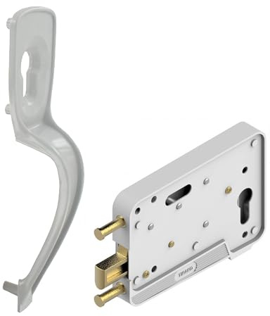 Serrure et Poignée en Applique à Pêne Levant - pour Porte de Garage Battante - Fixation Facile - Sécurité Renforcée - Poignée Ergonomique - Acier Résistant - Finition Noire - Fabrication Française