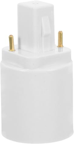 FOYTOKI Adaptador Convertidor de Portalámparas G24d a E27 Recubrimiento Níquel Compatible Lámparas de 2 Pines, Resistente al Calor Recubrimiento Níquel para Bombillas Led para Uso Doméstico y Centros