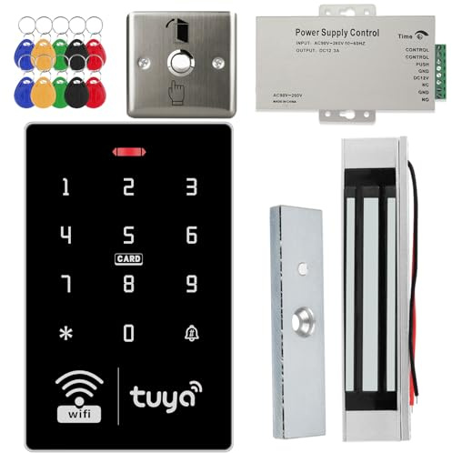 Système contrôle d'accès digicode Portail digicode Portail avec Sonnette gache Electrique portillon Porte+Serrure électrique,Convient pour la Maison,Le Bureau, l'appartement et l'hôtel