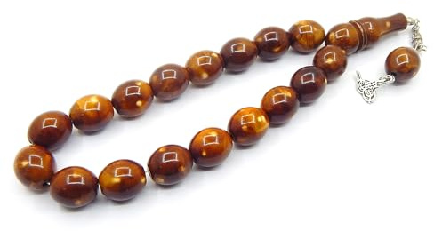 Perlin radband bönpärlor Tesbih Tasbih Tespih Misbaha Subha 17, muslimskt islamiskt radband armband dyrbara tillbehör ädelsten effekt pärlor oval 14 x 12 mm