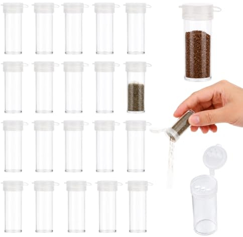 Lot de 20 Mini Salieres et Poivrieres, 6g Petit Salières et Poivrières avec Couvercle, Petit Salière et Poivriere de Table, Salière et Poivrière Petits pour Cuisine Camping Voyage BBQ