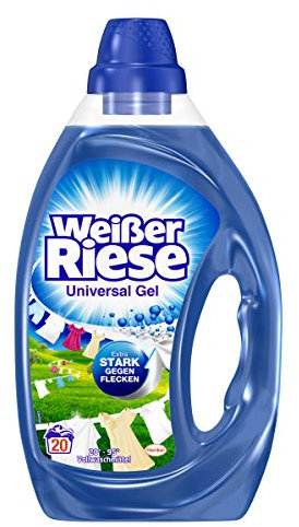 Weißer Riese Gel universale (20 lavaggi), il detersivo completo garantisce un lavaggio igienico puro e luminoso e pulito ed è extra forte contro le macchie, 100% riciclabile*