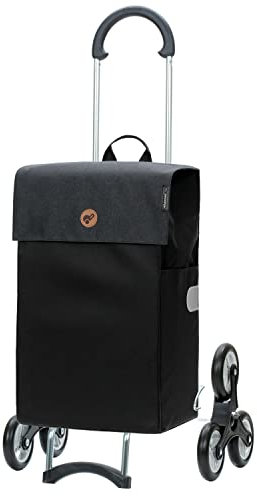 ANDERSEN Einkaufstrolley - Treppenst. Scala Sh. Hera schwarz 47 L Einkaufsroller, modern, Reflektor, leichtgängig, Räder abnehmbar, Treppensteiger
