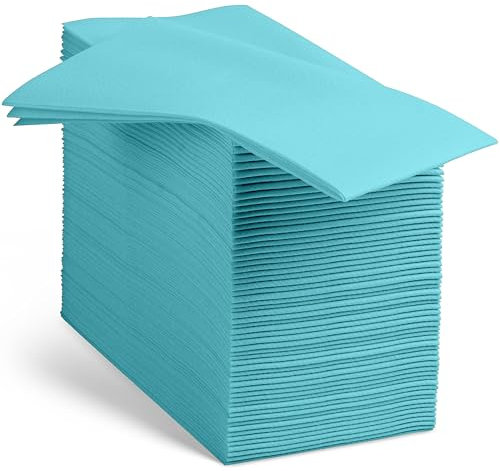 Papierservietten in Leinenoptik, dekorativ, stoffähnlich, mintblau, weich und saugfähig. Servietten für Küche, Party, Hochzeit, Bad oder jeden Anlass. (100 Stück)
