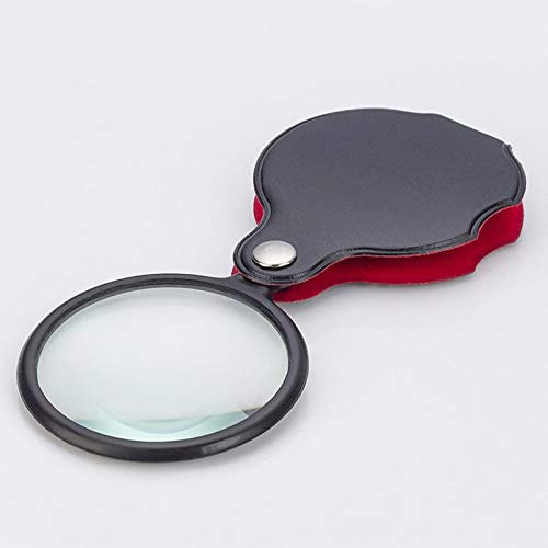 NATWEE Vergrößerungsglas, 50 mm, Handlupe, 8-Fach, Leder, Taschenlupe, faltbar, Mini-Größe, Leselupe, Lupe, tragbar, Schwarz, Geschenk, Lupa (Magnification: 8X) It's so Kind of You
