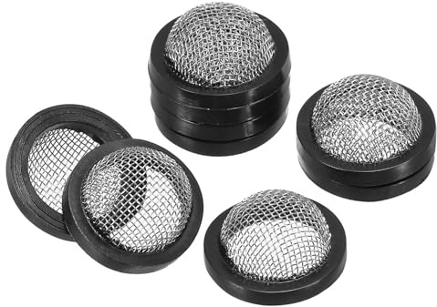 PATIKIL Arandelas Planas de Goma, 9pcs Juntas Toricas Redondas Sellado con Red Convexa de Acero Inoxidable para Manguera de Agua de Grifo Sujetador, 17x24x3mm (ID*OD*Gorsor), Negro