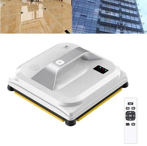 RayGenius Robot Laveur De Vitres, Robot Nettoyeur De Vitres Automatique, TéLéCommande, Robot Laveur De Vitres avec Aspiration Forte De 3000pa