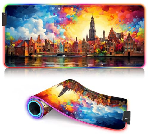 Gaming Mouse Mats for Mouse Game colorful fantasy art ROG Mousepad LED Extended Gaming Mouse Pad - (60x35x0.3) cm Mice Mat Pad For Precision and Speed