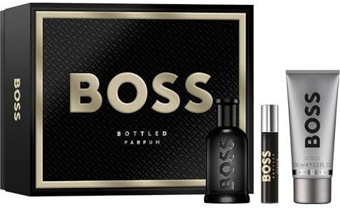 Hugo Boss Estuche BOSS para hombre de 3 piezas, Estuche festivo de perfumes BOSS Bottled