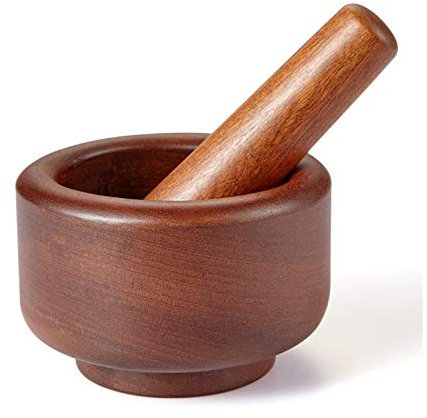 KHYTEBV Ensemble de mortier et Pilon en Pierre Vintage pour moudre Les épices et Faire des pâtes Outil de Cuisine à l'ancienne fabriqué à la Main