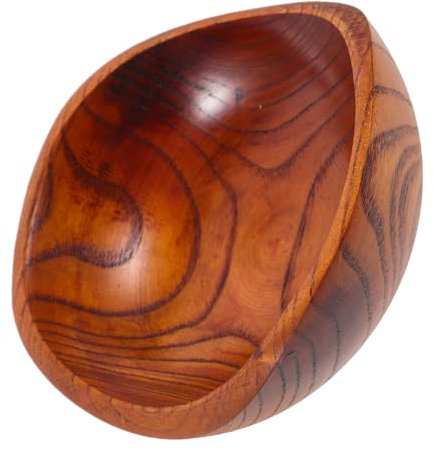 Cabilock Cuenco De Madera De Sazó Laminada Forma De Lingote, Tamaño Mediano, Superficie Lisa, Resistente y Versátil, Para Servir Arroz, Sopa y Ensaladas, Adecuado Para Uso Familiar y Restaurantes