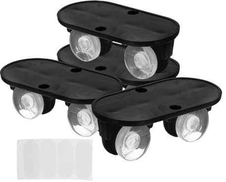 CHILDWEET 4pcs Mini Self-adhesive Caster Wheels Small Adhesive Pulley Rollers for Furniture Appliances under Bed Storage Boxes and Tool Carts Moving Accessories