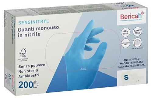 Generico Guanti in Nitrile per Reparti 100+100 pezzi box da 200 pezzi oppure 2 box da 100 pezzi secondo disponibilita o richiesta guanti monouso sensinitryl bericah