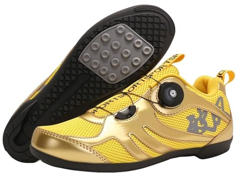 Scarpe da Ciclismo Uomo Donna, Scarpe da Strada E da Mountain Bike, Unisex MTB Flat Pedal Shoe, ScarpeCiclismo All'aperto per Bici, con Riflettenti/Gomma Suola 46