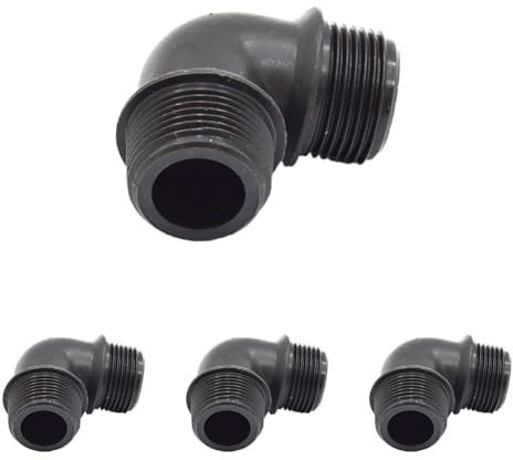 S&M 726163 – Codo con roscas macho 1 ½” de polietileno | Rácor de codo de 90° con conexiones roscadas macho de una pulgada y media | Resistente y con medidas estándar (Paquete de 4)
