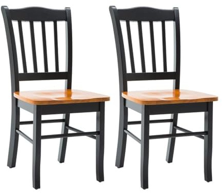 Boraam Shaker Chair, Black/Oak, Set of 2