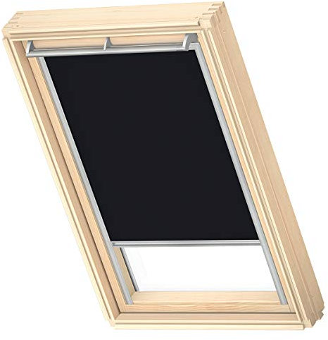 VELUX Original Dachfenster Verdunkelungsrollo, mit Grauer Führungsschiene, Schwarz, für MK04