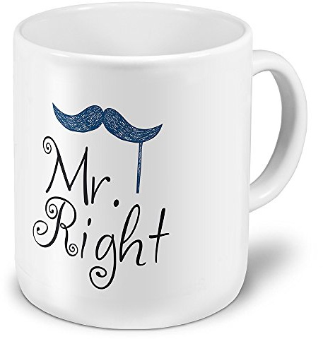 printplanet XXL Riesen-Tasse Mr. Right - Witziger Kaffeebecher, Mug, Design Becher, Spaß Kaffeetasse