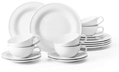 Seltmann Weiden 001.751421 Beat Weiss Teeservice 18 tlg, 6 Personen, Weiß