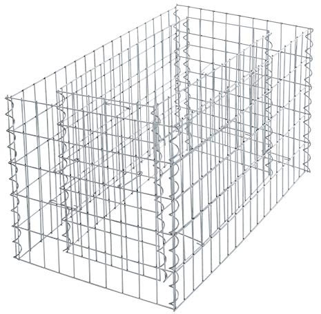 ESTEXO Hochbeet Gabionenhochbeet Gabione Pflanzkorb Drahtgitter Steinkorb Verzinkt Korb Stahlgabione Stahlkorb Metallbeet Metallhochbeet (180x50x50 cm)
