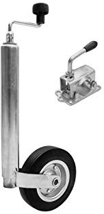 UNITRAILER Conjunto: Rueda Jockey para caravanas ST 48-200 VB con Abrazadera de Hierro 48 mm Winterhoff