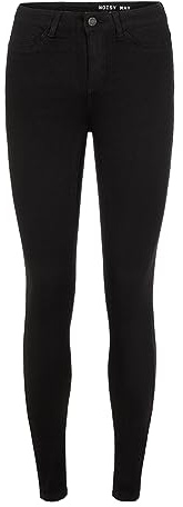 Noisy may Damen Skinny Fit Jeans High Waist Denim Stretch Hose Black Tapered Pants NMCALLIE