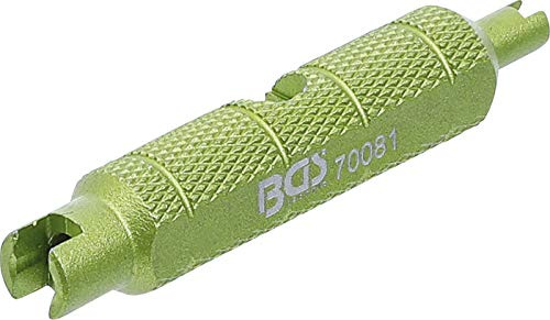 BGS 70081 | Ventileinsatzschlüssel | Schrader & Presta | 58 mm | Sclaverand / Presta Schaftverlängerungen Ø 5 mm | Aluminium | eloxiert