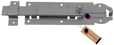 GeZu Impex Verrou de Porte Galvanoplastie 120 x 35 mm targette de porte blindée fermeture pêne coulissant loquet
