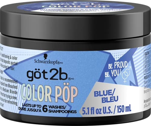 Got2B Color Pop Semi-Permanent Hair Color Mask, Blue, 5.1 oz