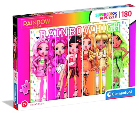 Clementoni - 29775 - Supercolor Puzzle Rainbow High - 180 Pieces - Jigsaw Puzzle For Kids Age 7