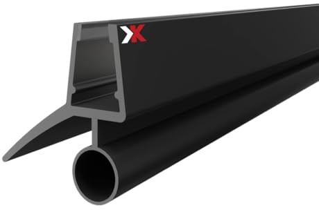 KRAUS Duschtürdichtung für 6-8mm Glas, 100cm, Schwarz, Qualitative Duschdichtung/Duschlippe als Duschdichtungen für Duschtüren, kombinierbar mit einer Schwallschutzleiste Dusche