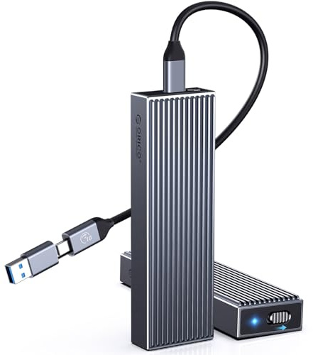 ORICO M.2 SSD Gehäuse [Werkzeuglos], NVMe Gehäuse USB 3.2 Gen2 10Gbps mit 2-in-1 Kabel, Aluminium NVMe M.2 Adapter für M-Key 2230/2242/2260/2280- BM2G2
