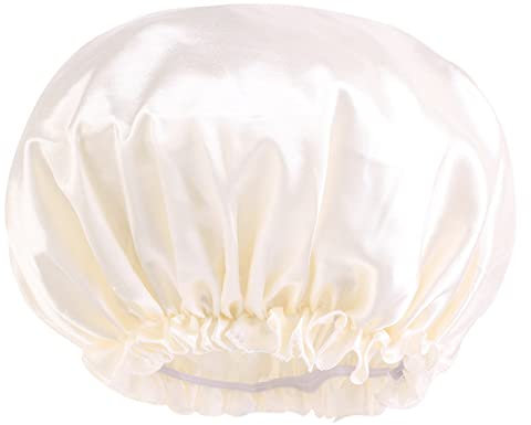 Shower Caps For Women Reusable Waterproof Women Shower Caps Reusable EVA Hair Cap For Shower Monolayer Protection Elastic Medium Size Hair Oil for Women (J, One Size)