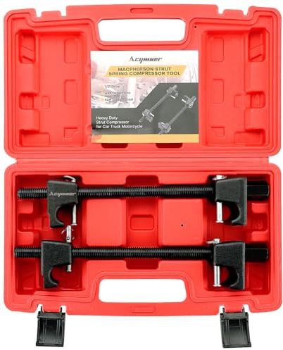 Acymner Macpherson Strut Spring Compressor Tool Kit | Universal Coil Spring Compressor Tool, 1/2 Square Drive Heavy Duty Strut Compressor for Car Truck Motorcycle,with Detent Pins,Set of 2,300mm
