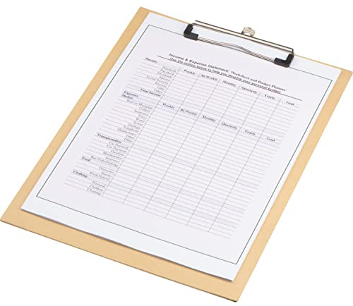 Sparset 5 Klemmbretter Clipboard Schreibbrett DIN A4 aus nachhaltigem Karton mit stabiler Klammer und ausziehbarer Öse für Lager Büro Messe Kongress Schule Uni
