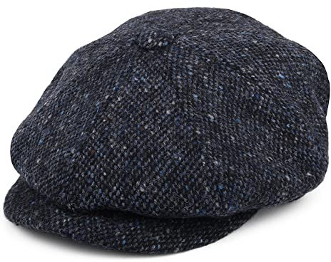 Jaxon & James Glenborin Donegal Tweed Ballonmütze Marl - Blau-Schwarz - XL