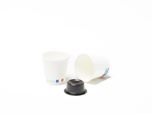 UniR 100 pcs Gobelets Jetables en Papier/Carton 7OZ - 200ML, Gobelet pour Café - Thé - Boissons chaudes et froides - Eau - Fabriqués en France (Blanc)