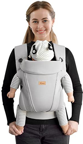 CUBY Babytrage für Neugeborene, Sommer, einfacher Reißverschluss, Kleinkind, Wickelgürtel, vorne und hinten, ergonomisch, leicht, atmungsaktiv, Netzgewebe, verstellbare Kopf- und Nackenstütze