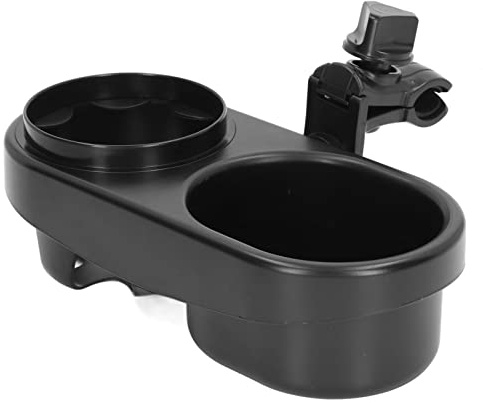 SH-RuiDu 2 in 1 Stroller Cup Holder with Snack Tray, Universal 360° Rotation Baby Stroller Cup Holder Stroller Accessory with Removable Non-Slip Grip Clip for Baby Stroller Prams Wheelchair