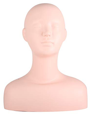 Asixxsix Schaufensterpuppe Kopf, 21.3in PVC Manikin Kopf Schaufensterpuppen mit Schulter Lebensgröße Multi-Funktion weiche Schaufensterpuppe Kopf Modell für Make-up, Friseure, Massage Praxi